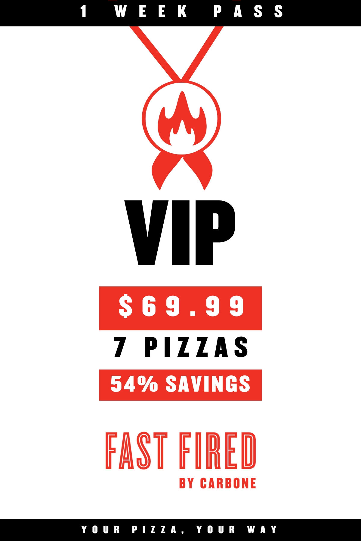 1-Week VIP Pizza Pass (Brampton)